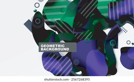 Abstract background - Lines circles and liquid shapes
