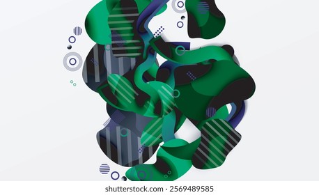 Abstract background - Lines circles and liquid shapes