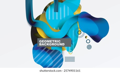 Abstract background - Lines circles and liquid shapes