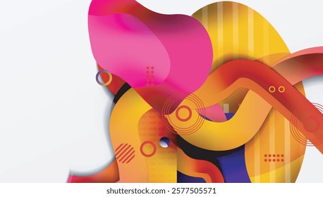 Abstract background - Lines circles and liquid shapes