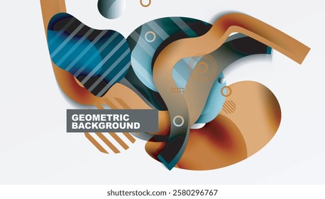 Abstract background - Lines circles and liquid shapes