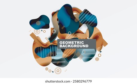 Abstract background - Lines circles and liquid shapes