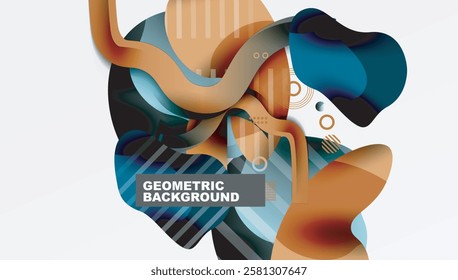 Abstract background - Lines circles and liquid shapes