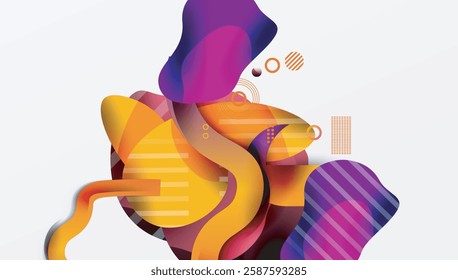 Abstract background - Lines circles and liquid shapes