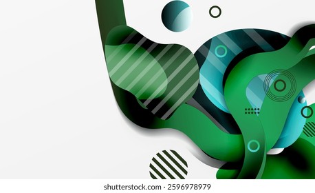 Abstract background - Lines circles and liquid shapes
