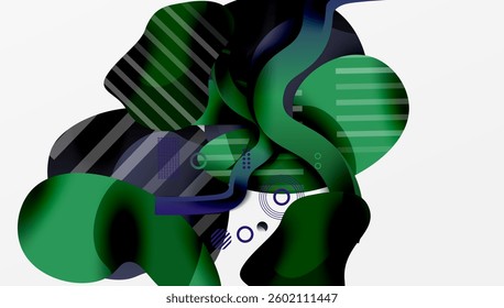 Abstract background - Lines circles and liquid shapes
