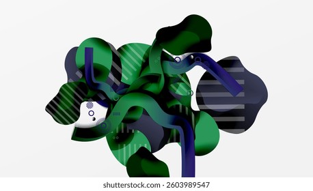 Abstract background - Lines circles and liquid shapes