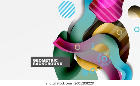 Abstract background - Lines circles and liquid shapes