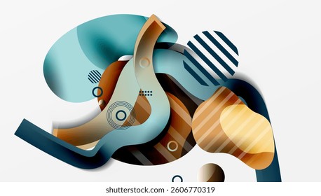 Abstract background - Lines circles and liquid shapes