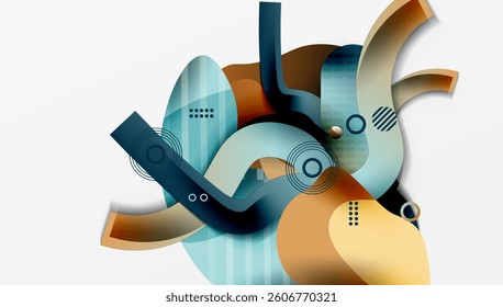 Abstract background - Lines circles and liquid shapes
