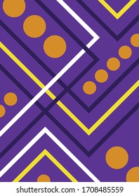 Abstract background with lines, circles over purple background