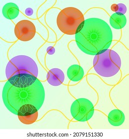 abstract background. lines and circles patterns. colorful
