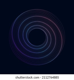 Abstract background with lines in circles. Vector illustration