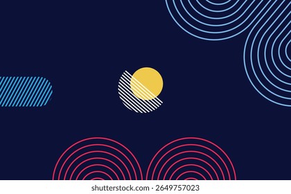 Abstract background with lines and circles. Vector illustration. Eps 10.
