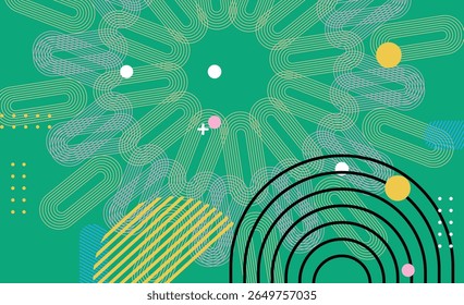 Abstract background with lines and circles. Vector illustration. Eps 10.