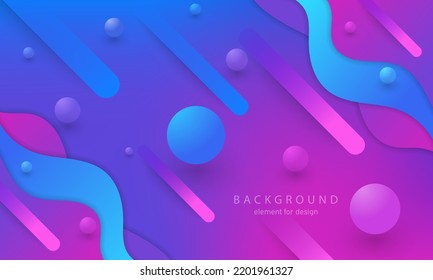 Abstract background with lines, circles and wave. Element for design.