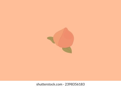 Resumen de fondo con líneas color del año 2024 y melocotón o nerikiri en el medio. Vector Fuzz de Peach