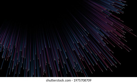 Abstract background. Lines composed of glowing on black vector background
