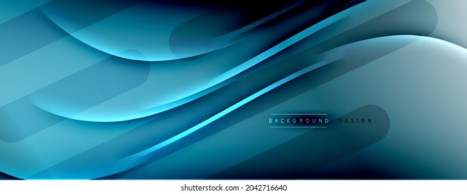 Abstract background - lines composition created with lights and shadows. Technology or business digital template. Trendy simple fluid color gradient abstract background with dynamic