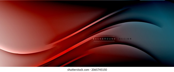 Abstract background - lines composition created with lights and shadows. Technology or business digital template. Trendy simple fluid color gradient abstract background with dynamic