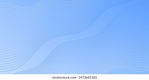 Abstract background with lines and dashes. Medium banner size. Element for design. Vector background for brochure, booklet, flyer, poster. Blue color. Summer, winter