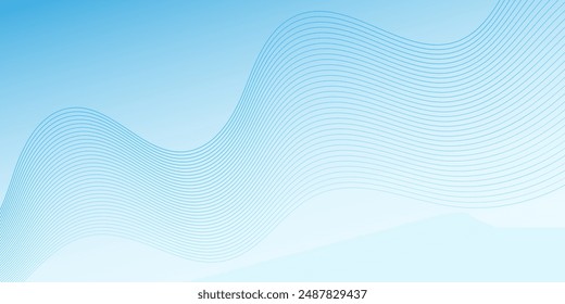 Abstract background with lines and dashes. Medium banner size. Element for design. Vector background for brochure, booklet, flyer, poster. Blue color. Summer, winter