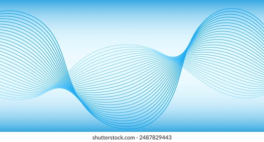 Abstract background with lines and dashes. Medium banner size. Element for design. Vector background for brochure, booklet, flyer, poster. Blue color. Summer, winter