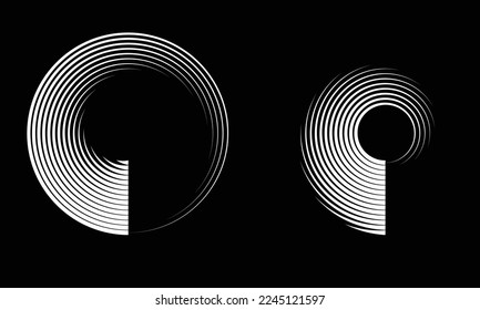 Abstract background with lines design. Halftone circles with white lines.