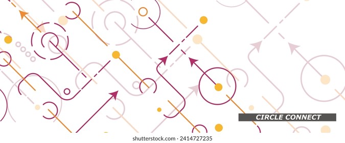 Resumen de fondo con líneas, puntos y flechas de comunicación. Conexión de red de vectores. Ilustración del concepto de datos grandes