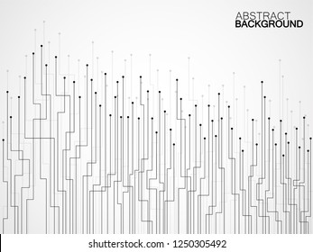 Abstract background of lines and dots. Technology geometric graphic. Vector