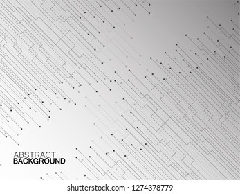 Abstract background of lines and dots. Technology geometric graphic. Vector