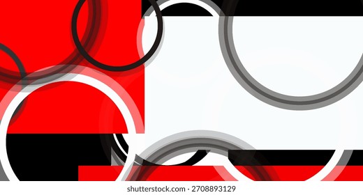 Fundo abstrato de linhas e figuras no estilo japonês vermelho preto branco minimalismo. Ilustração do vetor de fundo branco
