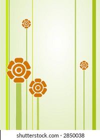 Abstract background with lines and flowers