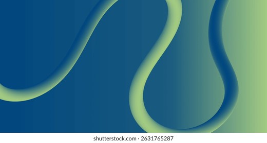 Fondo Abstractas de líneas con gradiente verde-azul. Horizontal, fluido, minimalista, simple. Vector