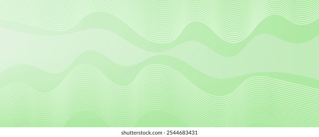 Abstract background with lines and grid. Medium banner size. Element for design. Vector background for brochure, booklet, flyer, poster. Green color.