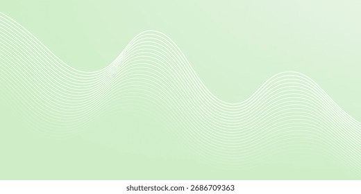 Abstract background with lines and grid. Medium banner size. Element for design. Vector background for brochure, booklet, flyer, poster. Green color. Summer, eco, nature