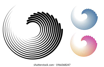 Abstract background with lines. halftone design in circles.