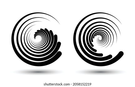 Abstract background with lines. Halftone design in circles. Creative spiral as logo or icon.