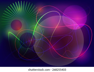 Abstract background, lines, night show, on dark background, vector