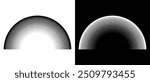 Abstract background with lines in semicircle. Art design spiral as logo or icon. A black figure on a white background and an equally white figure on the black side.