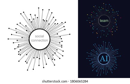 Abstract background with lines. Social connect or team working concept.