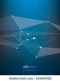 Abstract background with lines in space