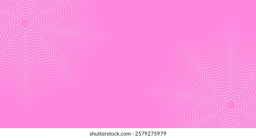 Abstract background with lines and stars. Medium banner size. Element for design. Vector background for brochure, booklet, flyer, poster. Pink gradient. Love, Valentine's Day