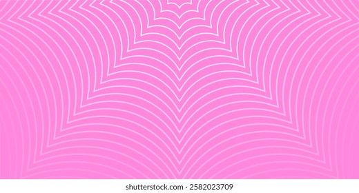 Abstract background with lines and stars. Medium banner size. Element for design. Vector background for brochure, booklet, flyer, poster. Pink gradient. Love, Valentine's Day