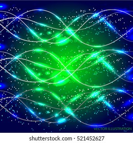 Abstract background with lines and stars. Vector illustration.