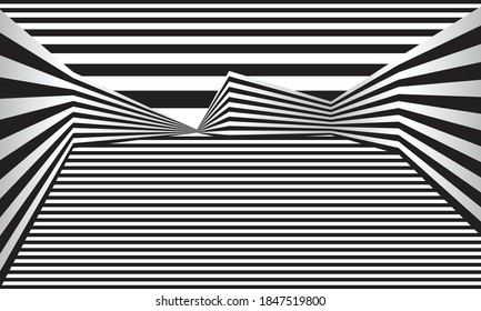 abstract background with lines. stripes optical art illusion.