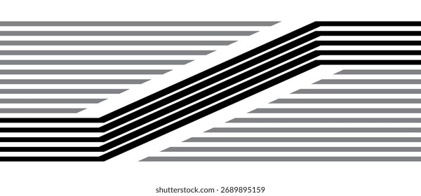 Abstrakter Hintergrund mit Linien. Streifen optische Kunst Illusion. Geometrisches Muster wie Wand.