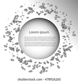 Abstract background with lines, text and leaves