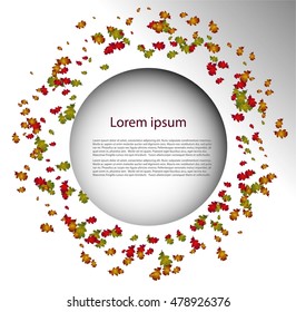 Abstract background with lines, text and leaves