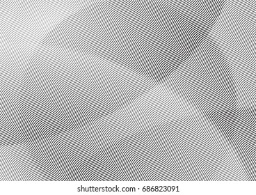 Abstract background with lines of variable thickness. Halftone effect line pattern.  Grunge wave pop art texture for poster, banner, sites, business cards, cover, postcard, design, labels, stickers